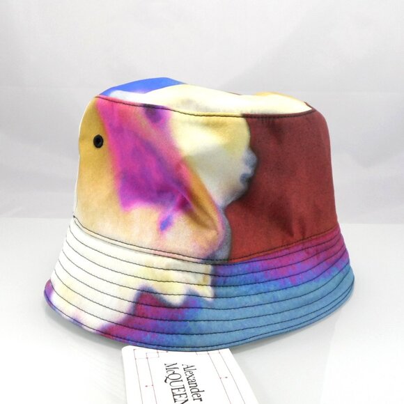 NWT$450 Alexander McQueen Embroidered Logo Abstract Luminous Flower Bucket Hat L - Picture 8 of 15